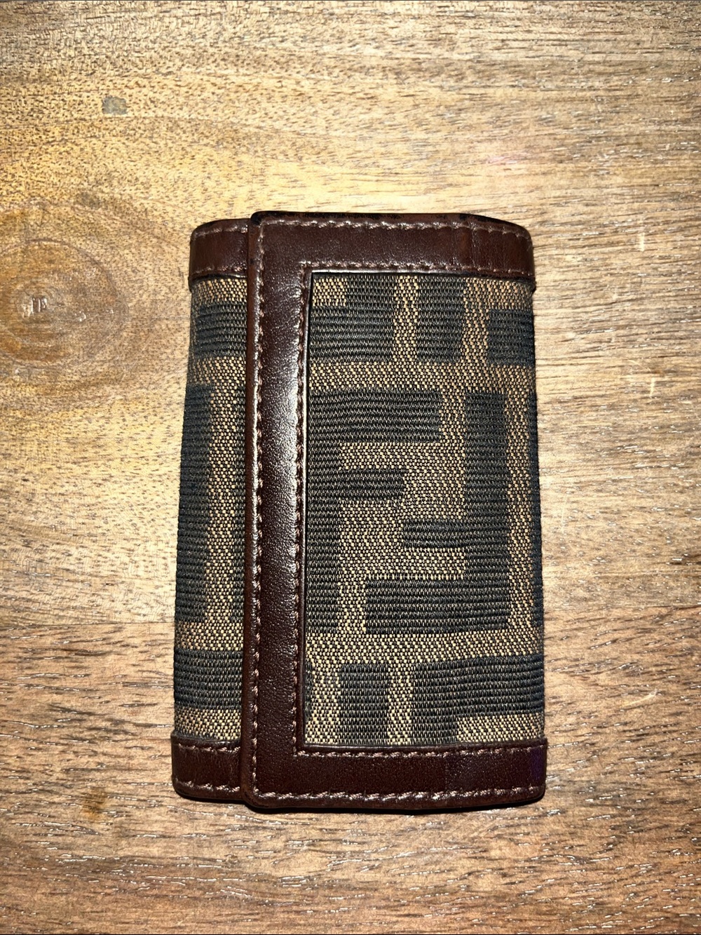 Fendi Brown & Black Monogram Key Case